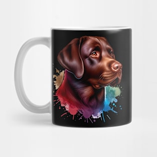 Bright Watercolor Chocolate Labrador Mug